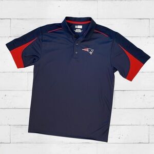 New England Patriots NFL Team Apparel Polo Shirt Men’s Large Navy Blue Red